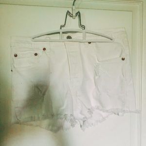 White Levi Jean Shorts